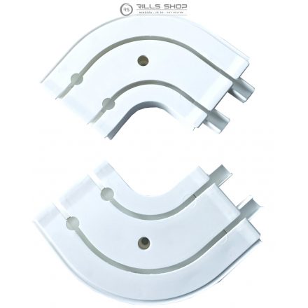 Mennyezeti sín, lezáró ív, 2 soros, fehér, 2 db / cs